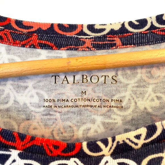 **2 for $15** TALBOTS bike short sleeve t-shirt. Size medium. 100% cotton - Picture 2 of 5
